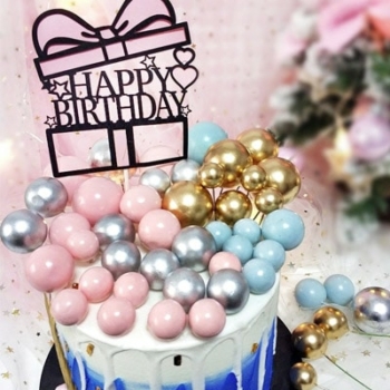 Cake Topper Decoration — Color Balls (3 Sizes)