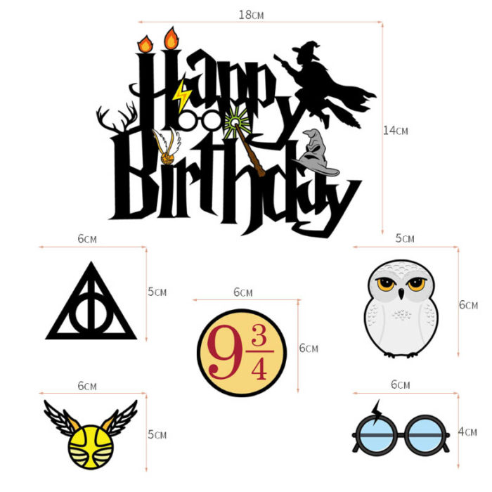 Birthday Cake Topper - Harry Potter Party 6pcs/set - Balloons4you ...